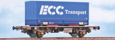 40513 ACME Intermodaler Güterwagen Typ Lgmns der DSB mit Wechselaufbau ECC Transport beladen  (P)