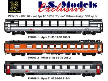 PI9709 LS Models / PIRATA 3-teiliges Set Reiszugwagen Ticino der SBB   Top Deals