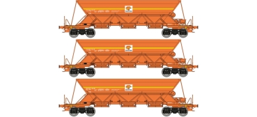 WBCOLAS1 REE MODELES  3x  Selbstentladewagen der „ COLAS RAIL “