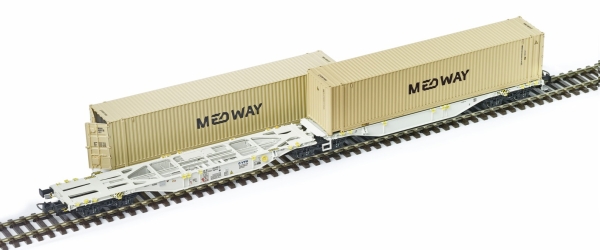 PT 100500 PT TRAINS Containertragwagen der VTG mit 2x 45ft Container MEDWAY  (P)