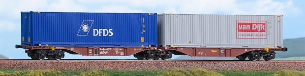 40387 ACME Containerwagen Typ Sggmrss 90 Doppelmodul TOUAX mit 2x  45ft Container beladen