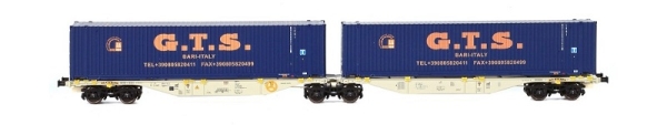 59400 B-Models Containertragwagen AAE Cargo mit 2x 40ft GTS beladen