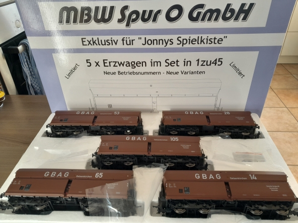 80480 MBW Spur 0 5x Erzwagen GBAG Gelsenkirchen  , neu !