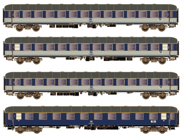 H43042 + H43044 Hobbytrain 7-teiliges Wagenset  D1248 Dolomiten-Express der DB  in DC Ausführung
