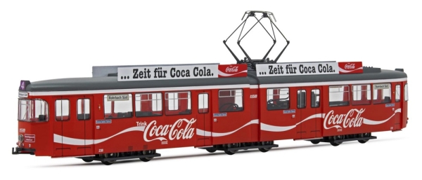 HR2861 Rivarossi Straßenbahn DUEWAG Gt6 " Coca Cola "  DC ANALOG