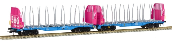 S657325 Sudexpress Doppel-Holztransportwagen Sggmrss 325 Pink 500th GigaWood der Innofreight