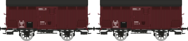 WB-761 REE MODELES 2teiliges Set Ex-PLM gedeckter Güterwagen der SNCF
