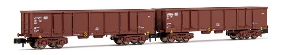 HN6533 Arnold 2-teiliges Set 4-achs. offene Güterwagen der DB