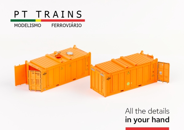 820808 PT Trains Spur H0 Set 2x 20ft Container OT DP – DINAZZANO